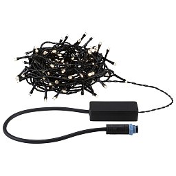 Obrázek pro produkt Plug & Shine LED světelný řetěz Yuna teplá bílá 12,4m IP44 2,5W černá - PAULMANN