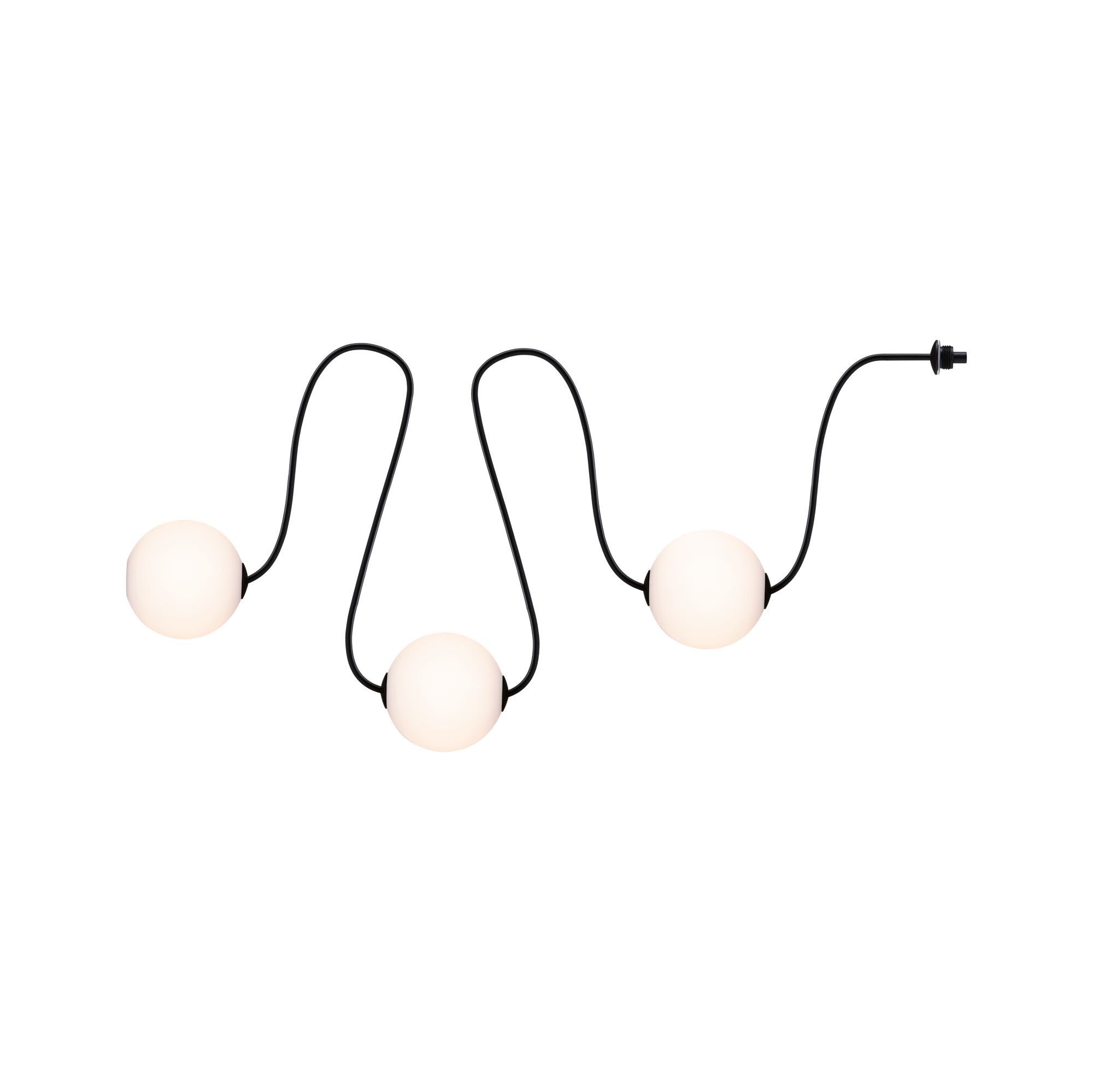 P 94912 Plug & Shine LED světelný řetěz Naima prodlužovací sada IP67 3000K 3x1W 1,71m černá - PAULMANN