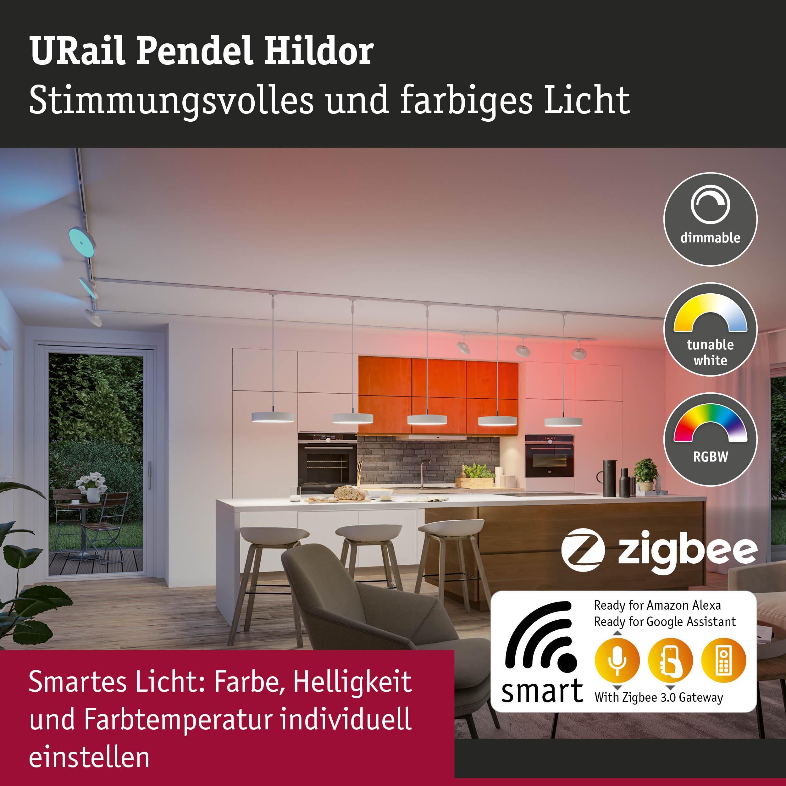 P 95680 URail závěs Smart Home Zigbee 3.0 Hildor RGBW 10W RGBW+ stmívatelné 230V bílá - PAULMANN (obrázek 3)