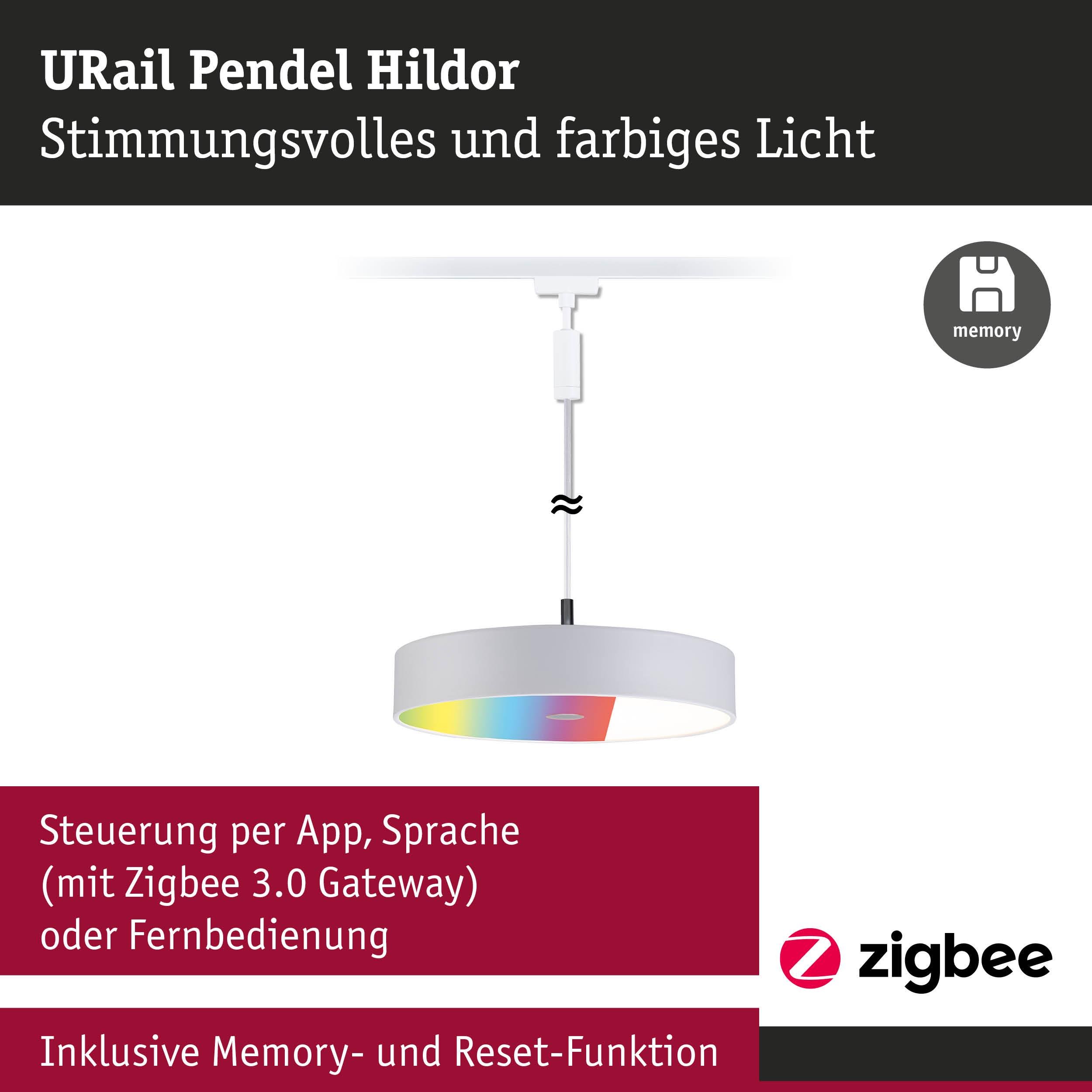 P 95680 URail závěs Smart Home Zigbee 3.0 Hildor RGBW 10W RGBW+ stmívatelné 230V bílá - PAULMANN (obrázek 4)