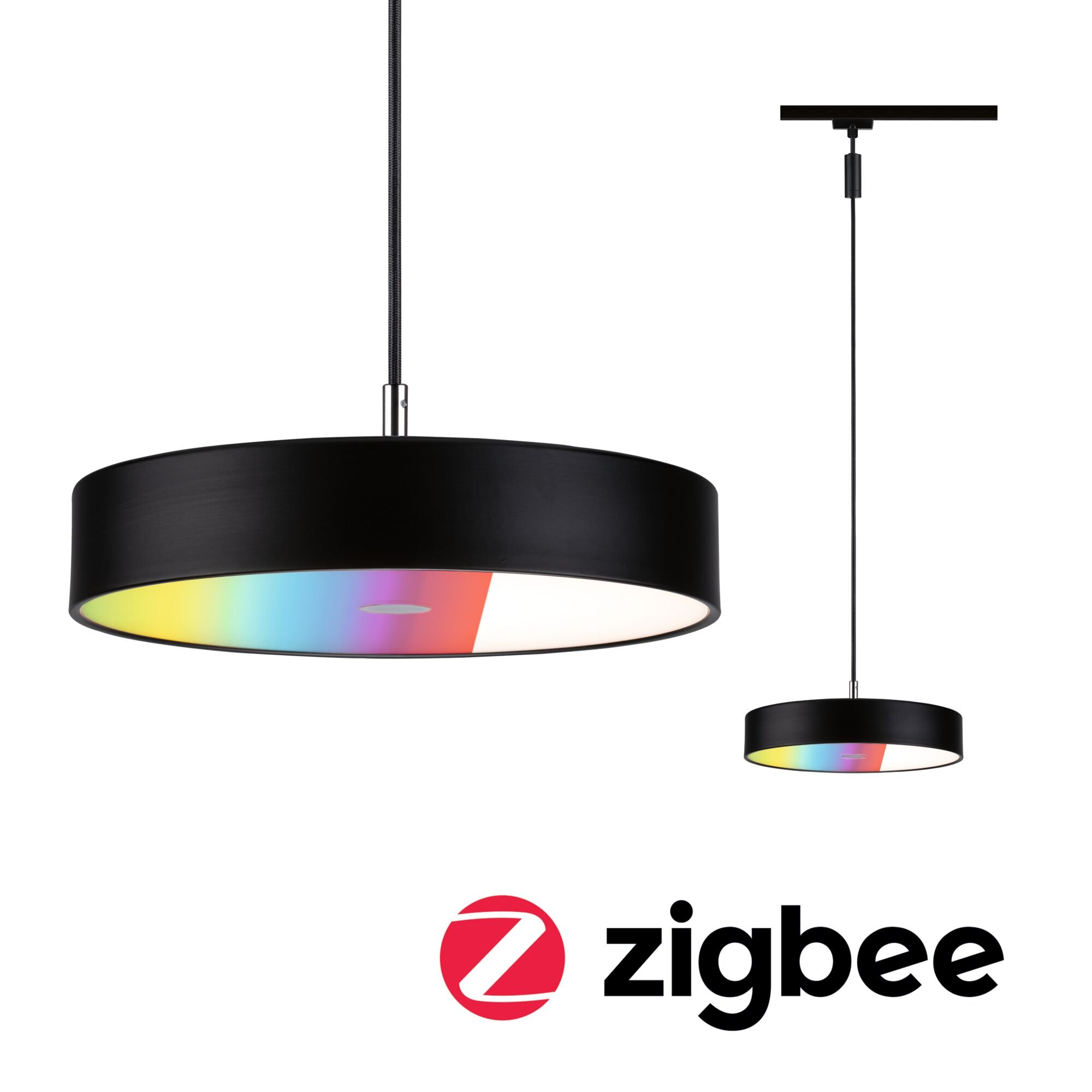 P 95681 URail závěs Smart Home Zigbee 3.0 Hildor RGBW 10W RGBW+ stmívatelné 230V černá mat - PAULMANN