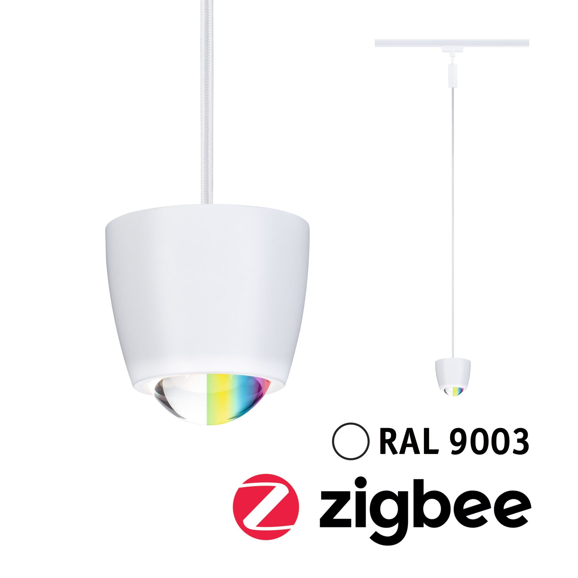P 95683 URail závěs Smart Home Zigbee 3.0 Tyros RGBW 4,5W RGBW+ stmívatelné 230V bílá - PAULMANN