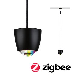 Obrázek pro produkt URail závěs Smart Home Zigbee 3.0 Tyros RGBW 4,5W RGBW+ stmívatelné 230V černá mat - PAULMANN