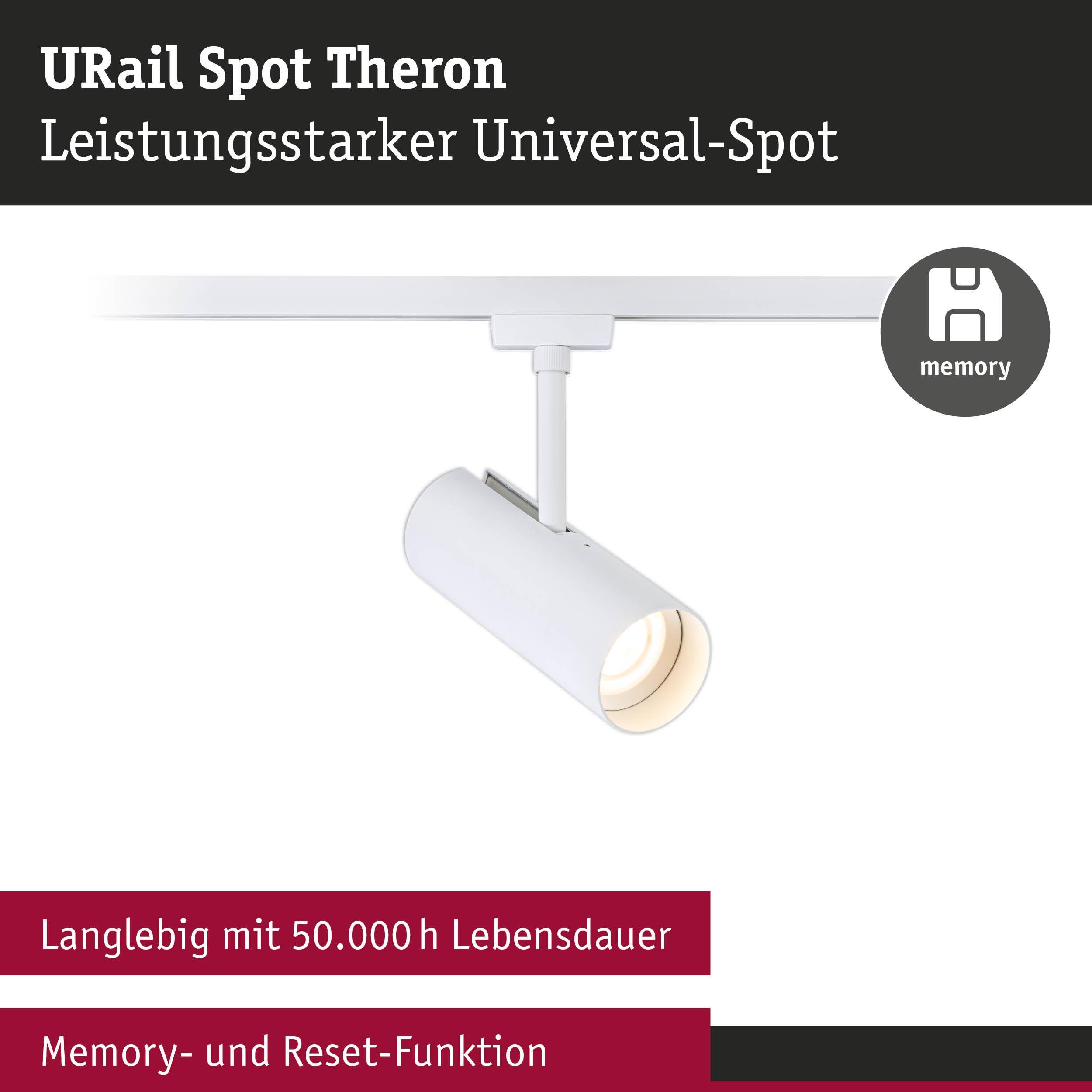 P 95695 URail lištový spot Theron spot 11W 3000K stmívatelné 230V bílá - PAULMANN (obrázek 4)