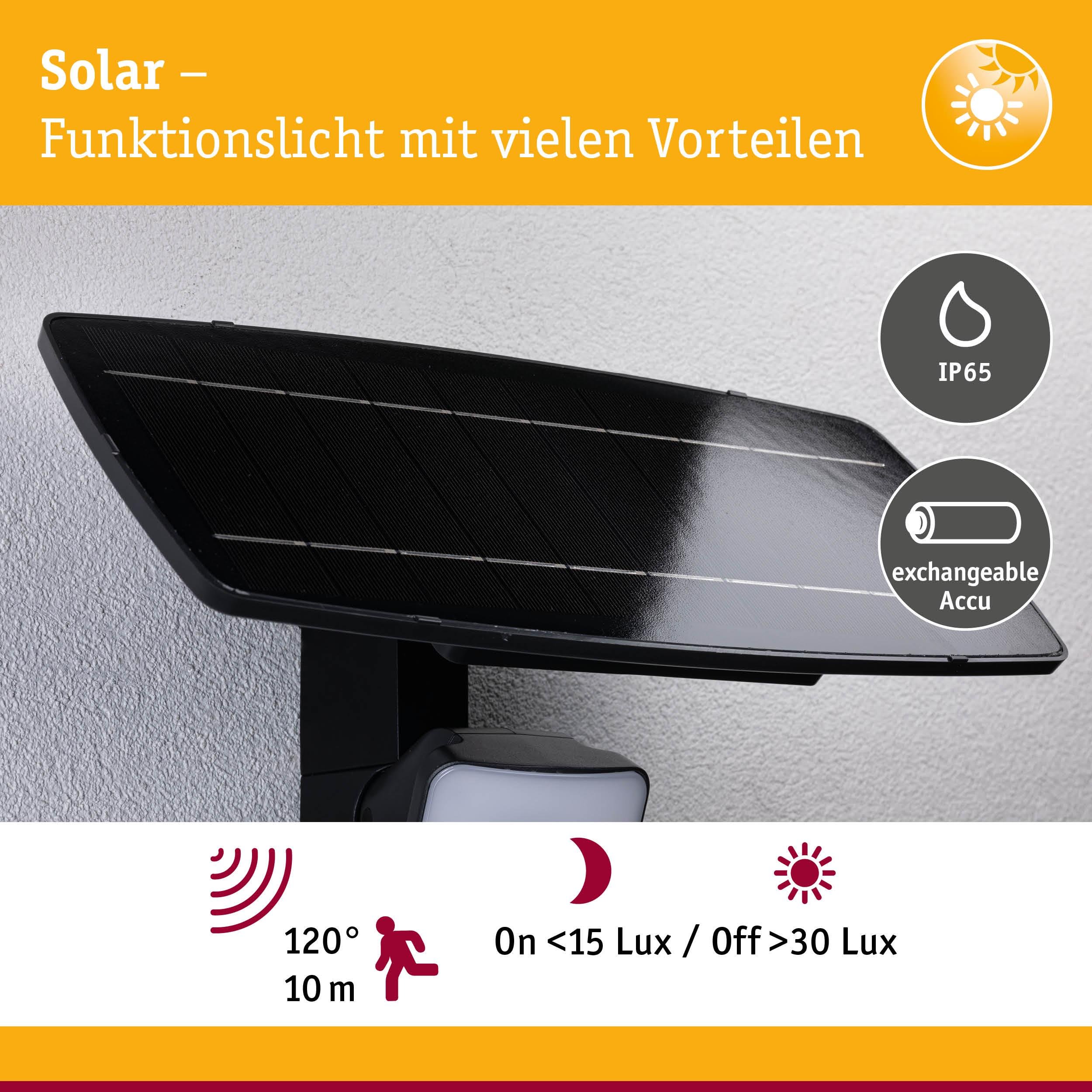 P 95705 Solární reflektor Flotas se soumrakovým a pohybovým čidlem (HF) IP65 3000K antracit - PAULMANN (obrázek 5)