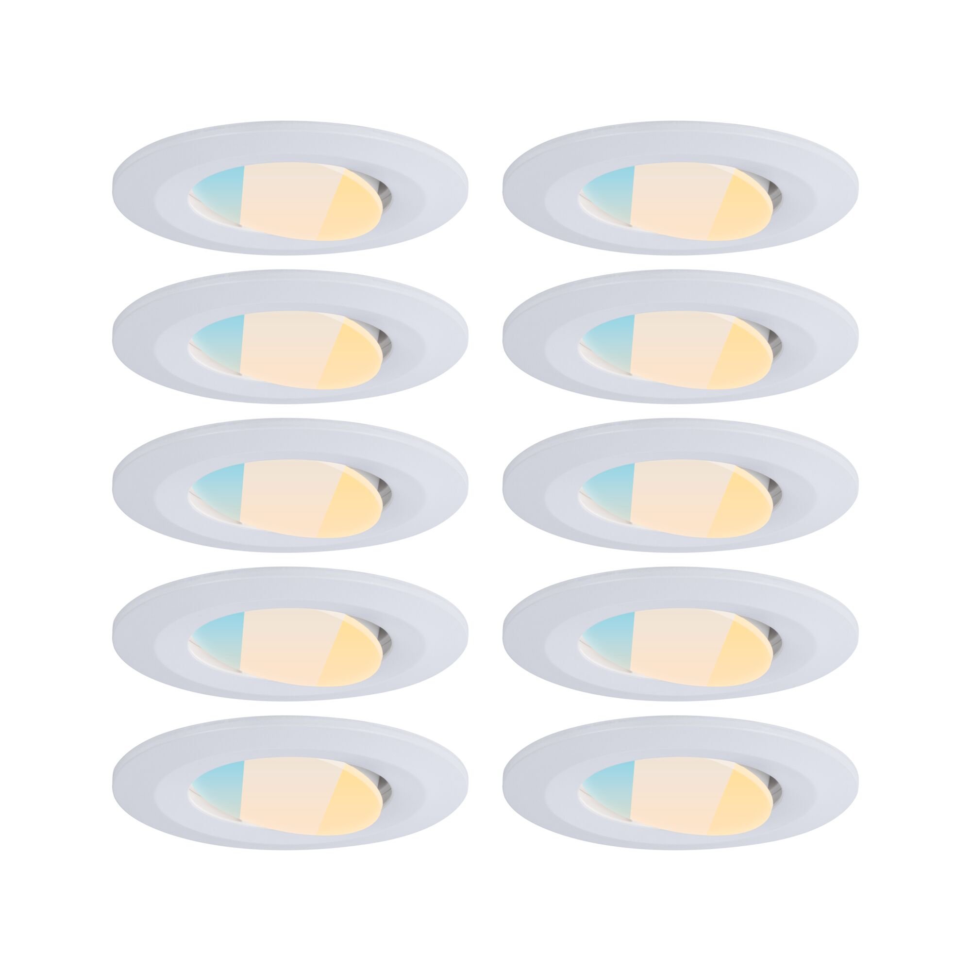 P 98197 LED vestavné svítidlo Calla 10ks sada IP65 kruhové 90mm 30° 10x5W 230V CCT bílá mat - PAULMANN