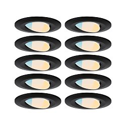 Obrázek pro produkt LED vestavné svítidlo Calla 10ks sada IP65 kruhové 90mm 30° 10x5W 230V CCT černá mat - PAULMANN