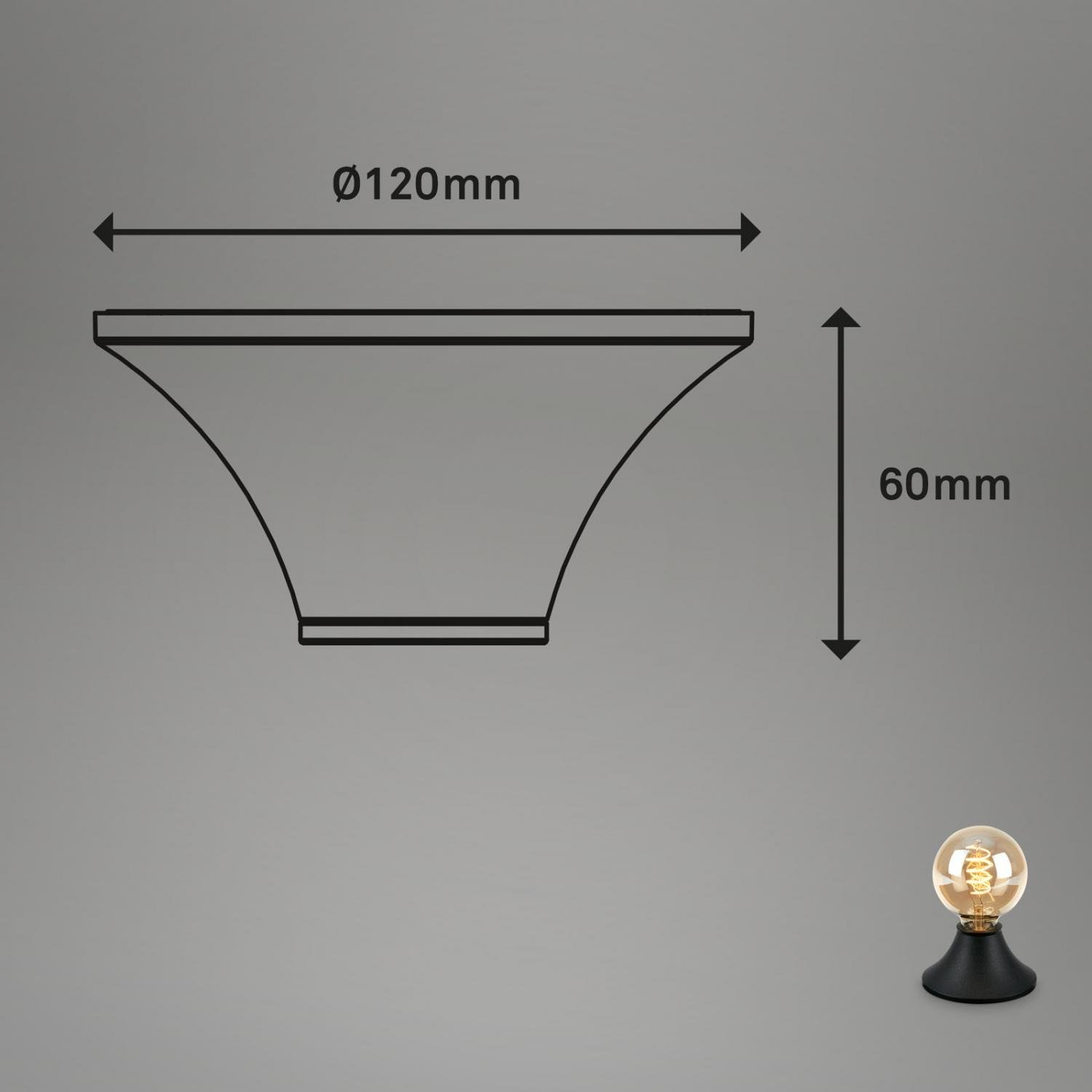 BRI 2114015 Stropní svítidlo 12 cm 1x E27 max. 10 W černá - BRILONER (obrázek 6)