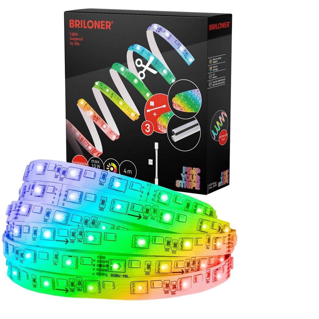 BRI 2158384 Pimp Your Stripe prodlužovací sada LED Strip 4m, RGB+W, barevné programy - BRILONER