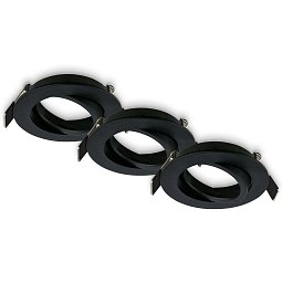 Obrázek pro produkt Biwa vestavný bodové svítidlo 68mm 3ks sada - 230V, GU10 patice, max. 7W, černé - BRILONER