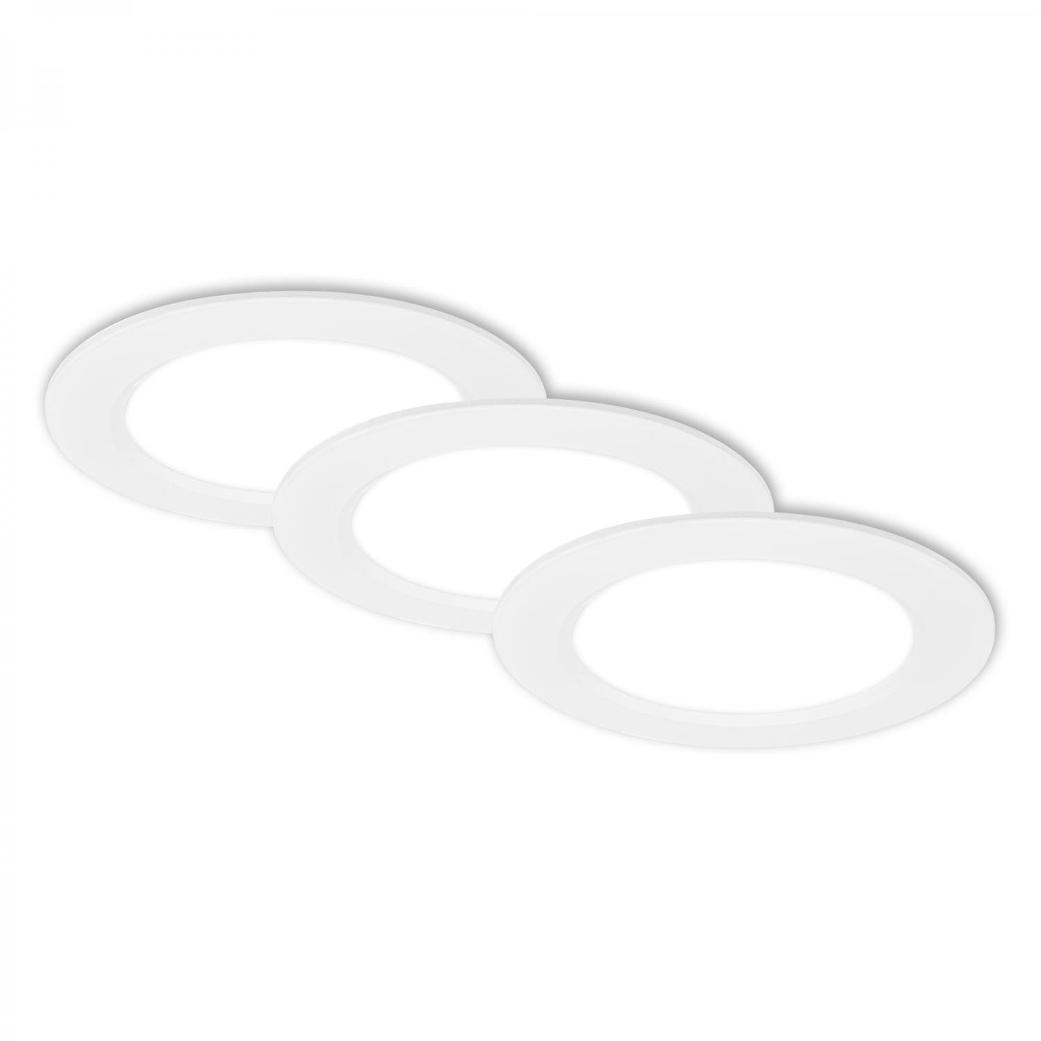 BRI 7993036 3ks sada LED vestavné bodové svítidlo – pr.12mm, ploché, 6W, 230V, neutrální bílá, bílé - BRILONER