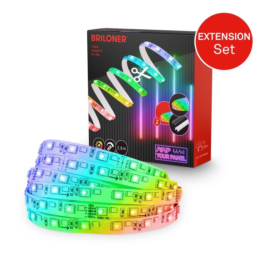 BRI 8023252 Prodlužovací sada RGBW pro nástěnný panel – 260cm RGB LED pásek - BRILONER