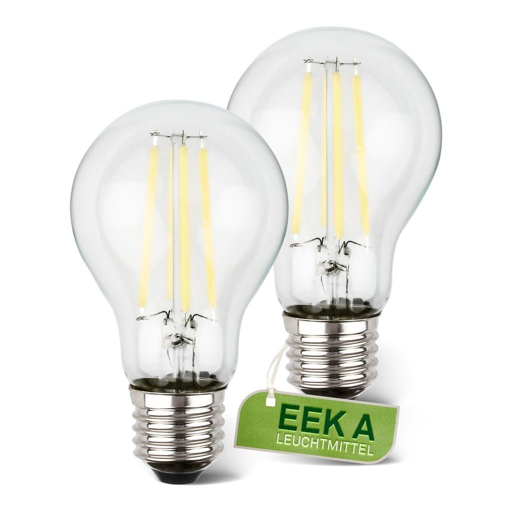 BRILO 0551005 EEK A 2ks sada E27 LED žárovka, třída A, Filament, 50.000h, 1055lm, 5W, teple bílé světlo, A60 - BRILO
