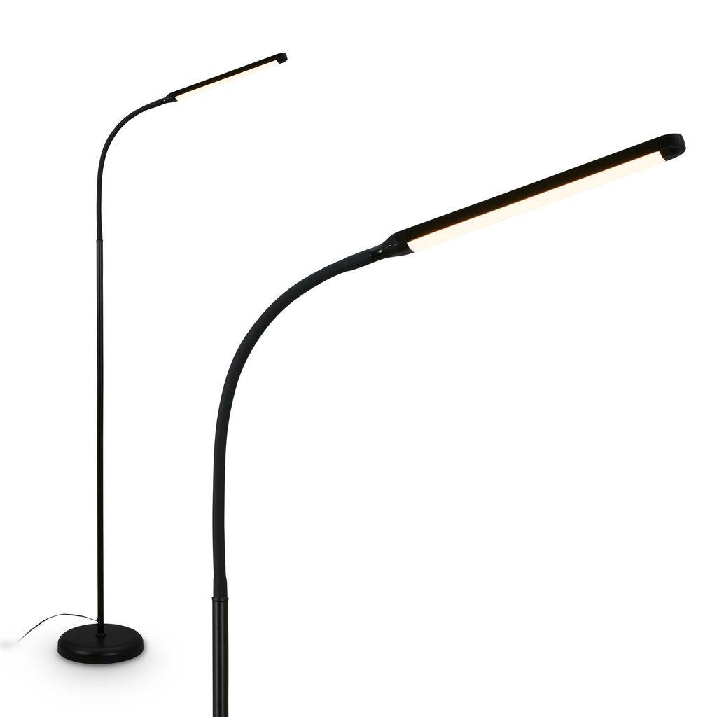 BRILO 1660015 Mura stojanová lampa - 6W, 600lm, LED, stmívatelné, dotykový vypínač, nastavitelné, černá - BRILO