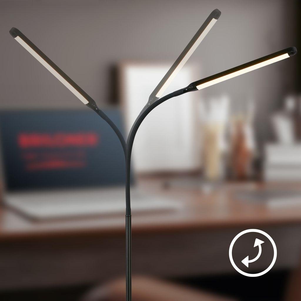 BRILO 1660015 Mura stojanová lampa - 6W, 600lm, LED, stmívatelné, dotykový vypínač, nastavitelné, černá - BRILO (obrázek 6)