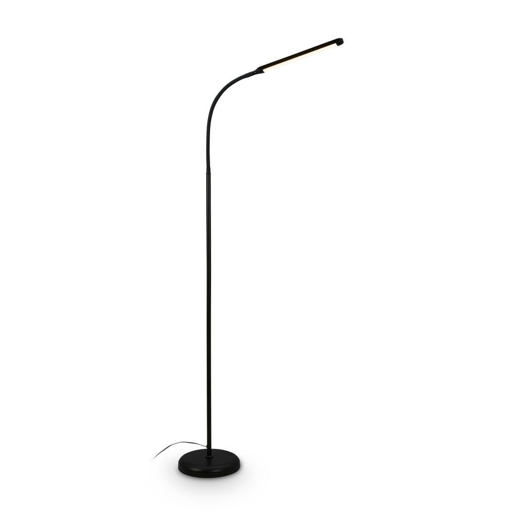 BRILO 1660015 Mura stojanová lampa - 6W, 600lm, LED, stmívatelné, dotykový vypínač, nastavitelné, černá - BRILO