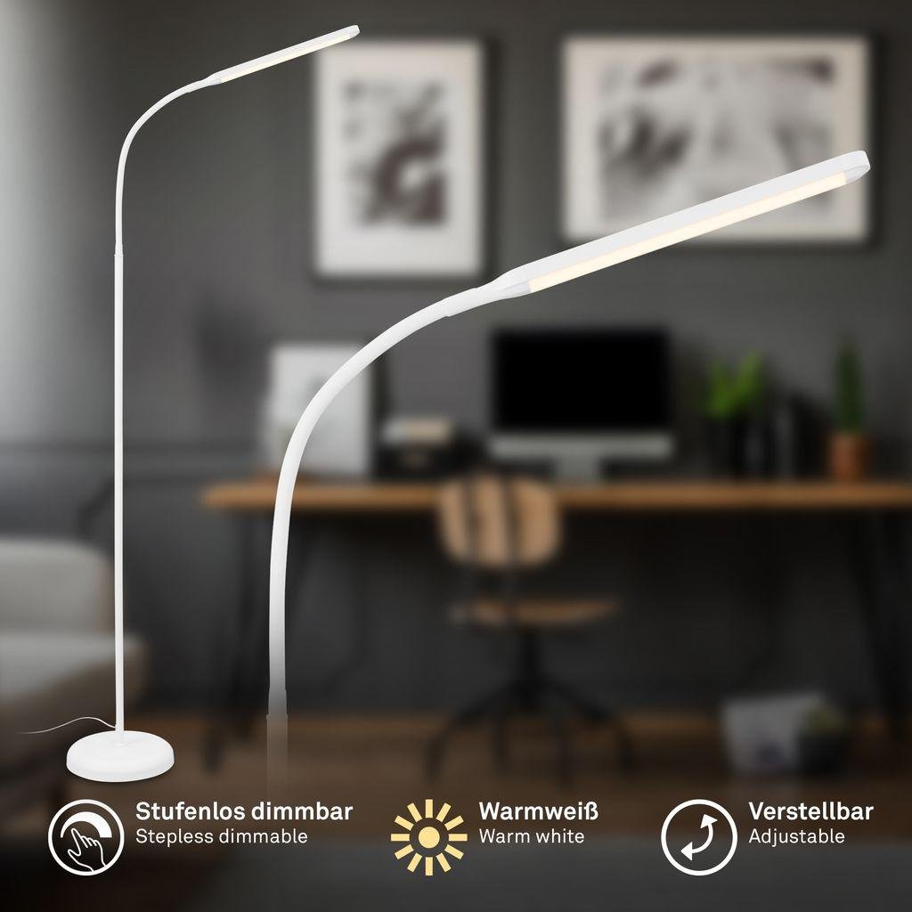 BRILO 1660016 Mura stojanová lampa - 6W, 600lm, LED, stmívatelné, dotykový vypínač, nastavitelné, bílé - BRILO (obrázek 3)