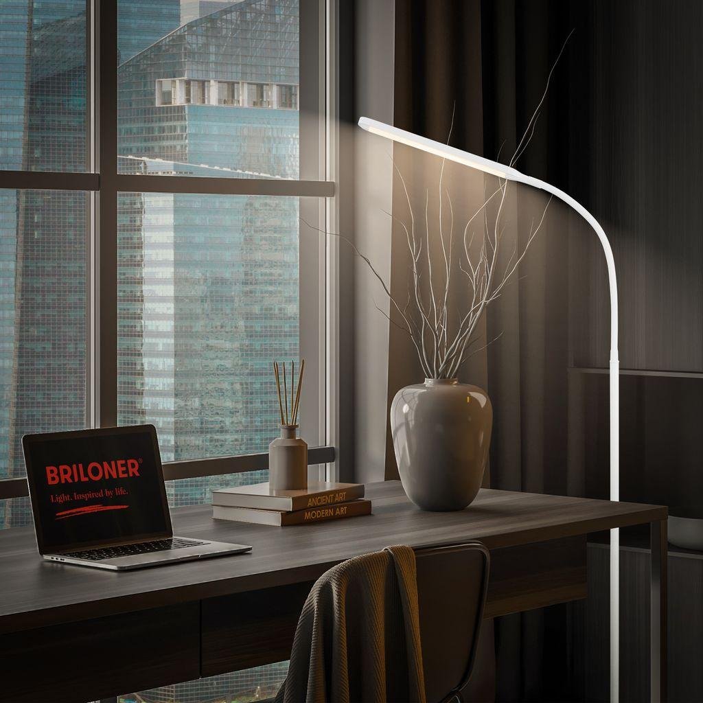 BRILO 1660016 Mura stojanová lampa - 6W, 600lm, LED, stmívatelné, dotykový vypínač, nastavitelné, bílé - BRILO (obrázek 7)
