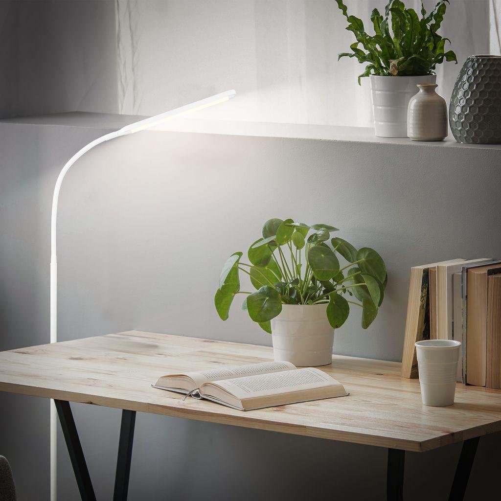 BRILO 1660016 Mura stojanová lampa - 6W, 600lm, LED, stmívatelné, dotykový vypínač, nastavitelné, bílé - BRILO (obrázek 8)