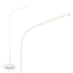 Obrázek pro produkt Mura stojanová lampa - 6W, 600lm, LED, stmívatelné, dotykový vypínač, nastavitelné, bílé - BRILO