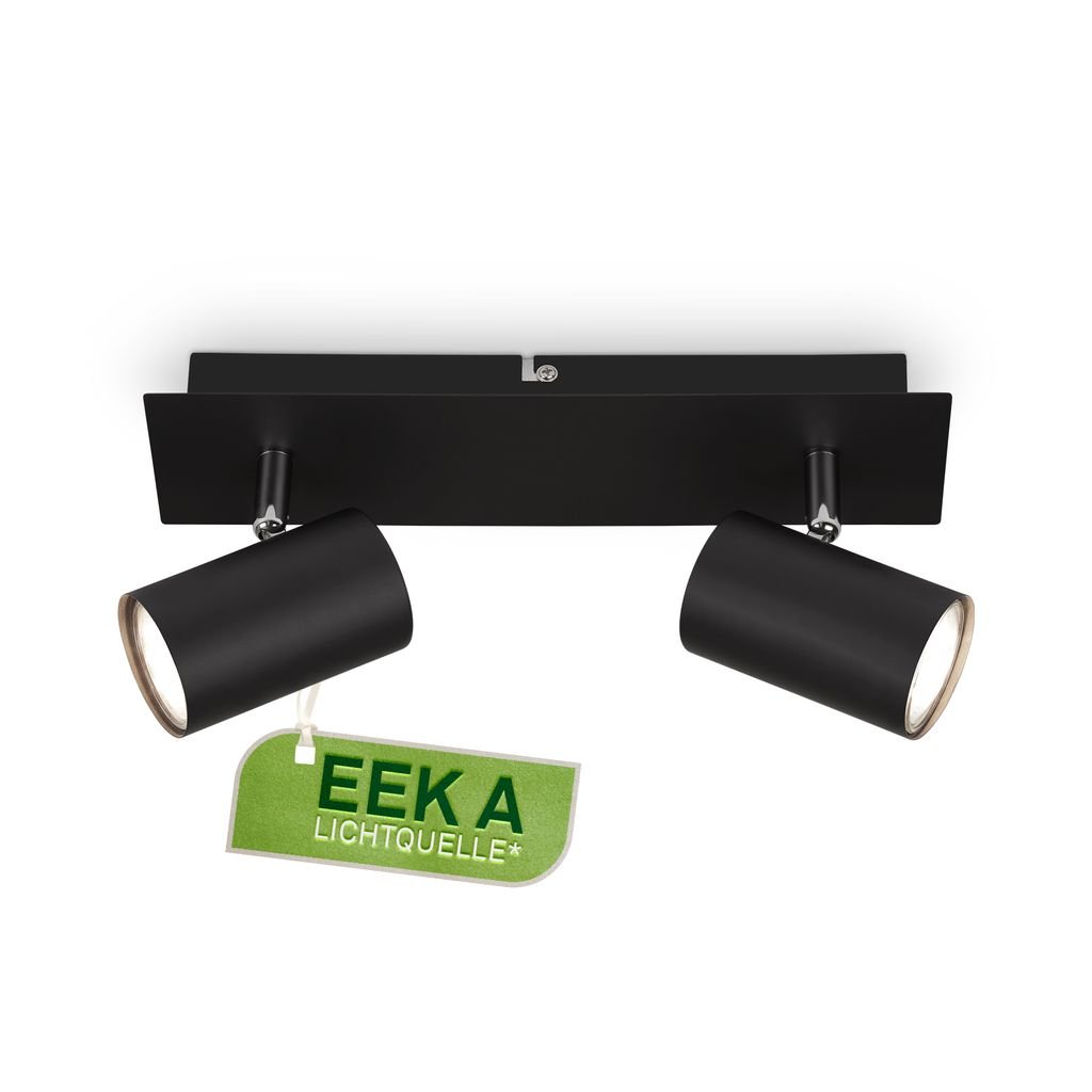 BRILO 2840025 Isil A LED stropní bodové svítidlo, třída A, 2-ramenné, 50.000h, nastavitelné, černá - BRILO
