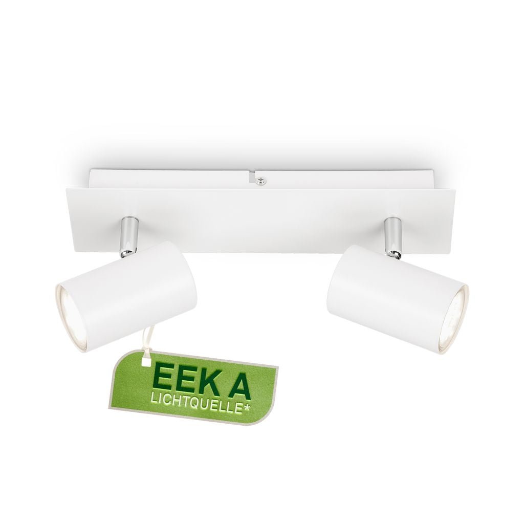 BRILO 2840026 Isil A LED stropní bodové svítidlo, třída A, 2-ramenné, 50.000h, nastavitelné, bílé - BRILO