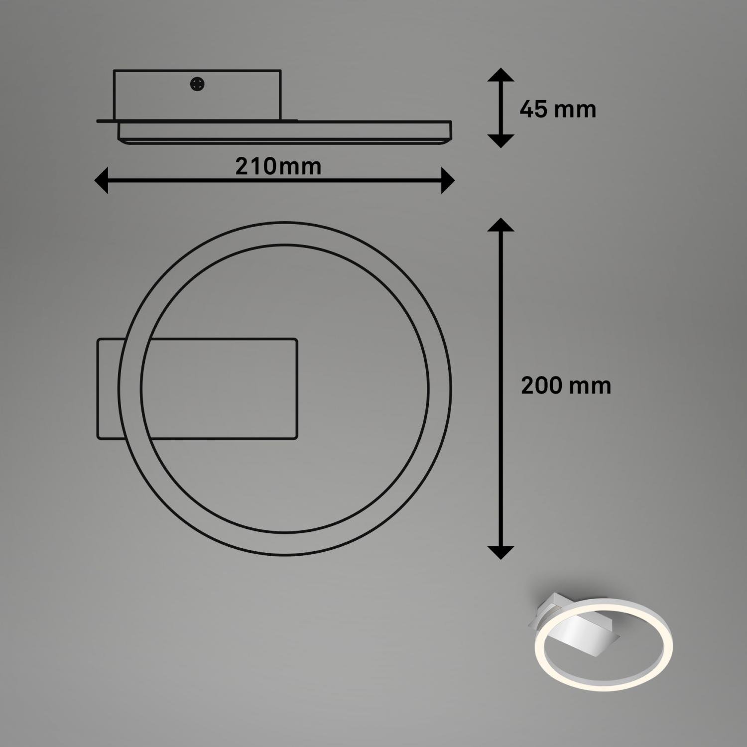 BRILO 3778014 LED stropní svítidlo, 21 cm, 5W, 500lm, matný chrom - BRILO (obrázek 6)