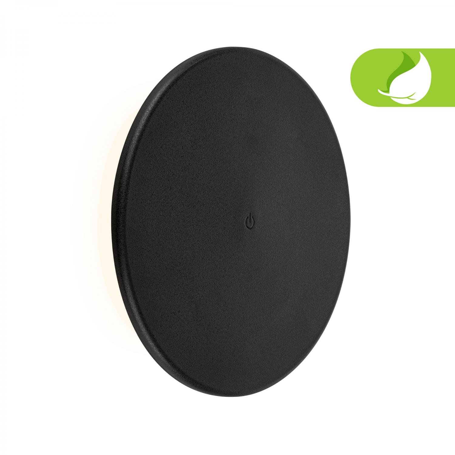 BRILO 3806015 Aurora LED nástěnné svítidlo nabíjecí, IP54, stmívatelné, dotykový vypínač, černé - BRILO