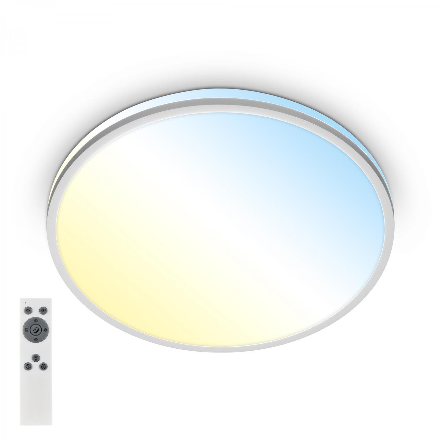 BRILO 3821014 Pulup LED stropní svítidlo, stmívatelné, dálkový ovladač, CCT, matný chrom - BRILO (obrázek 3)