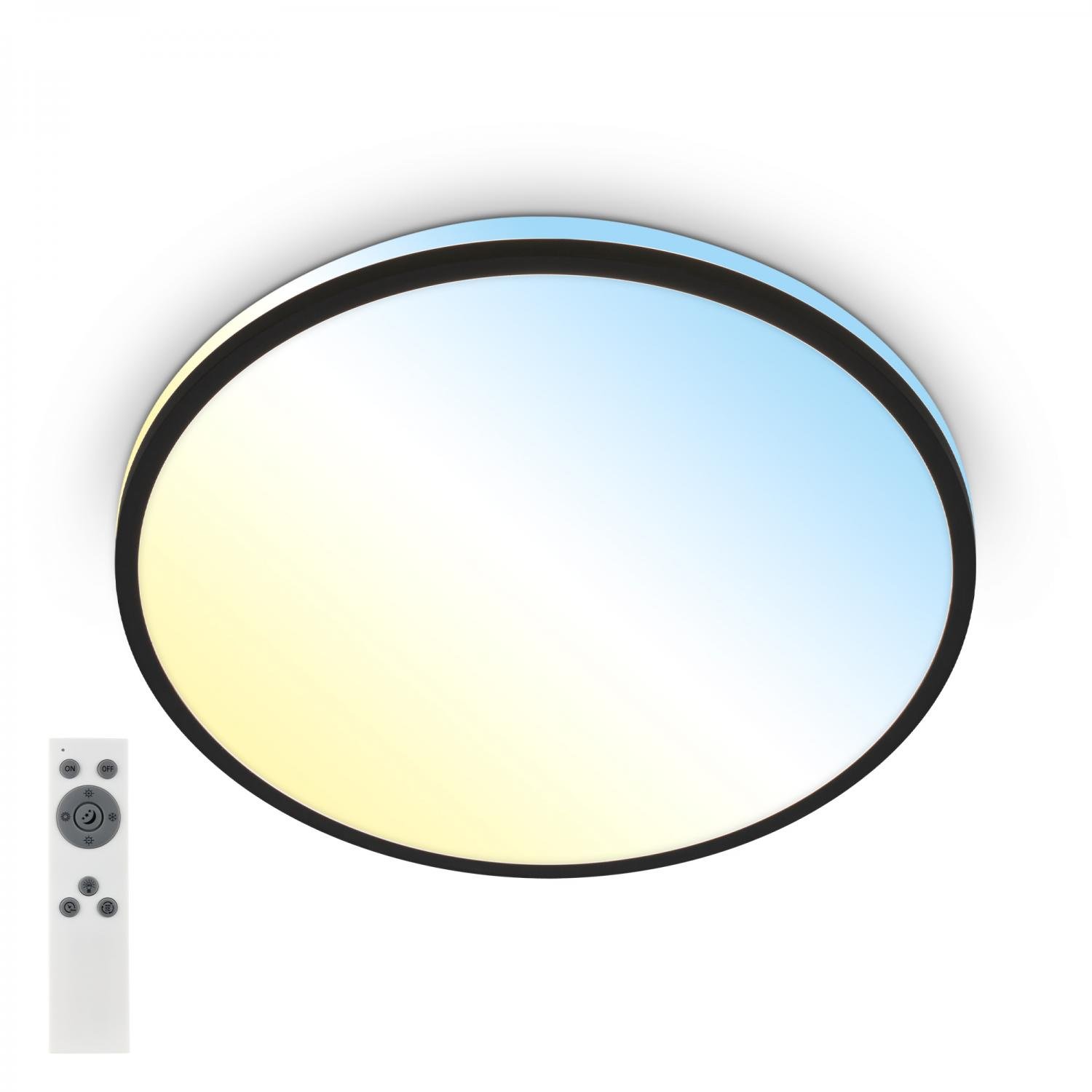 BRILO 3821015 Pulup LED stropní svítidlo, stmívatelné, dálkový ovladač, CCT, černá - BRILO
