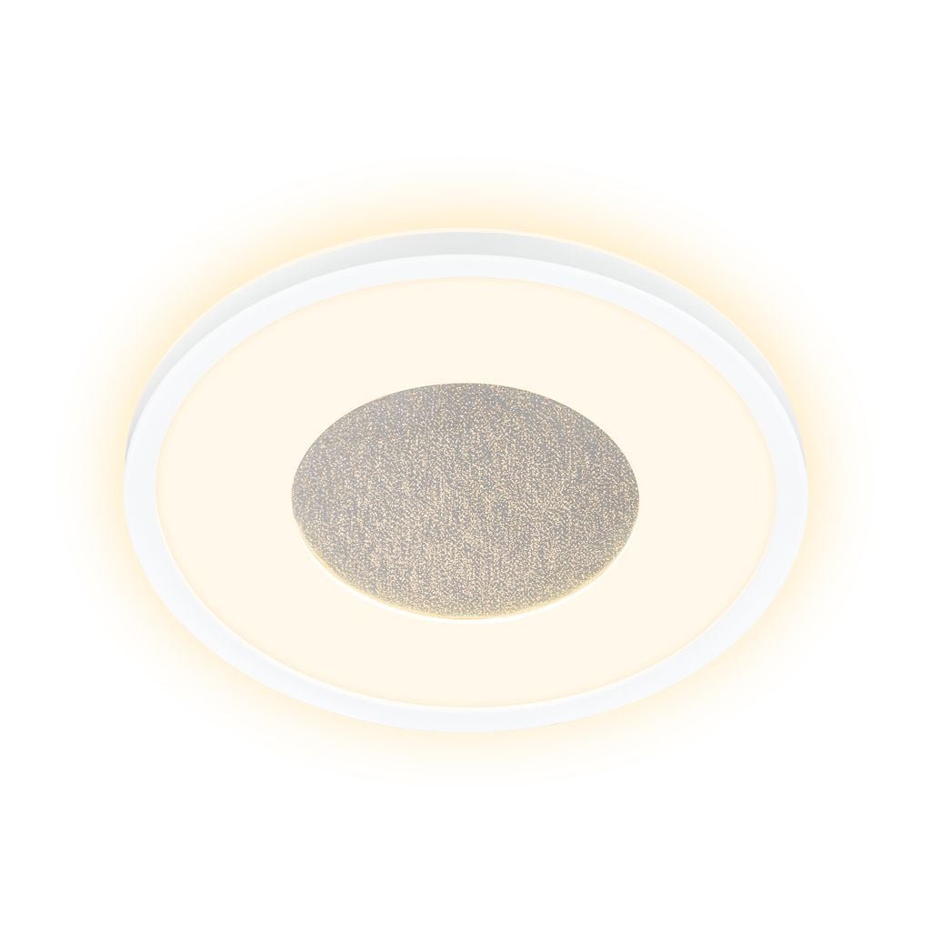 BRILO 3849016 Sufit Kristal LED stropní svítidlo ploché, třpitkový dekor, přímé a nepřímé osvětlení, bílé - BRILO