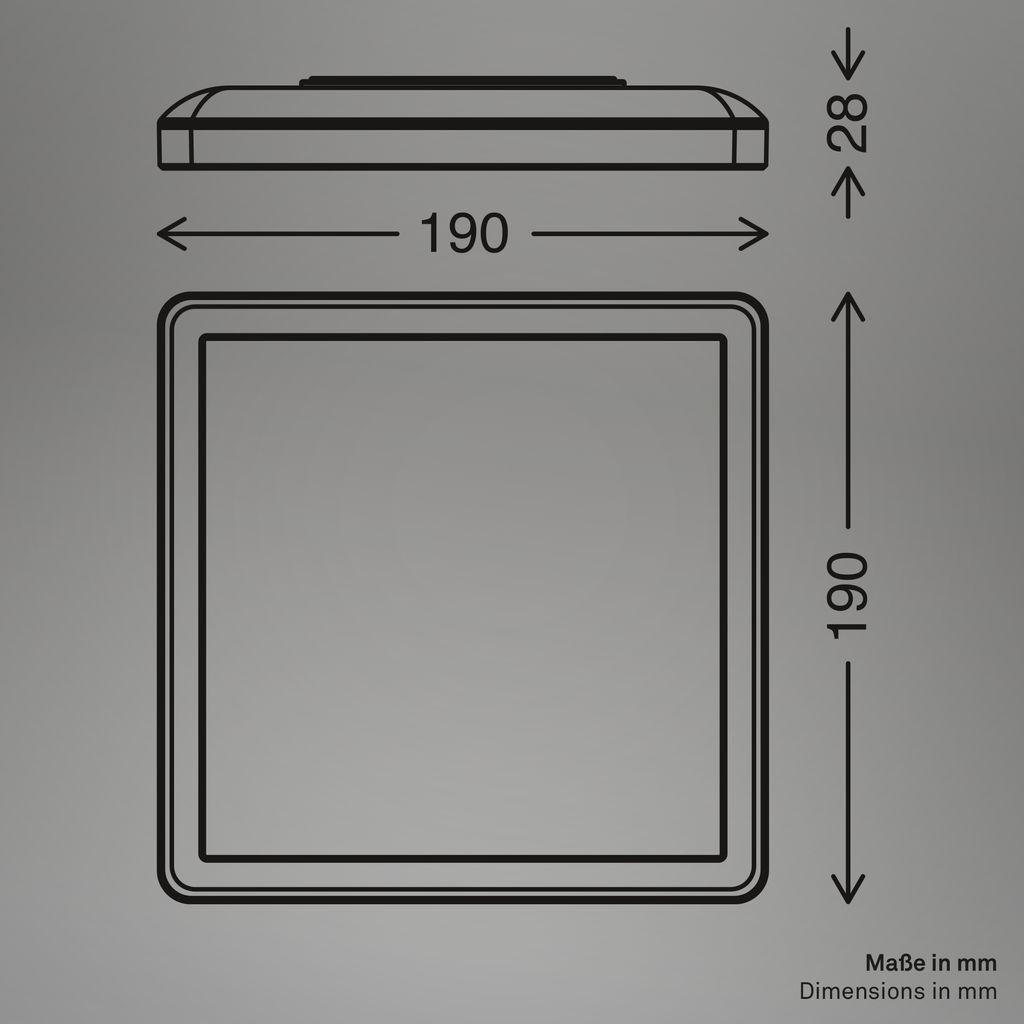 BRILO 3863416 Slim Case stropní svítidlo 19x19 cm - 12W, 1400lm, neutrální bílá, LED, bílé - BRILO (obrázek 8)