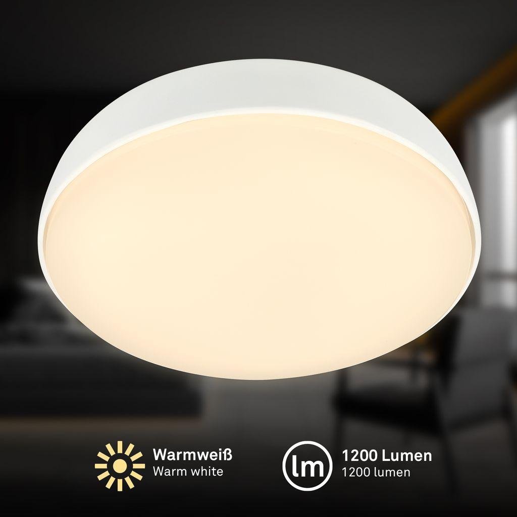 BRILO 3875016 Nikan stropní svítidlo pr.28,5 cm - 12W, 1200lm, LED, 3000K teplá bílá, bílé - BRILO (obrázek 3)