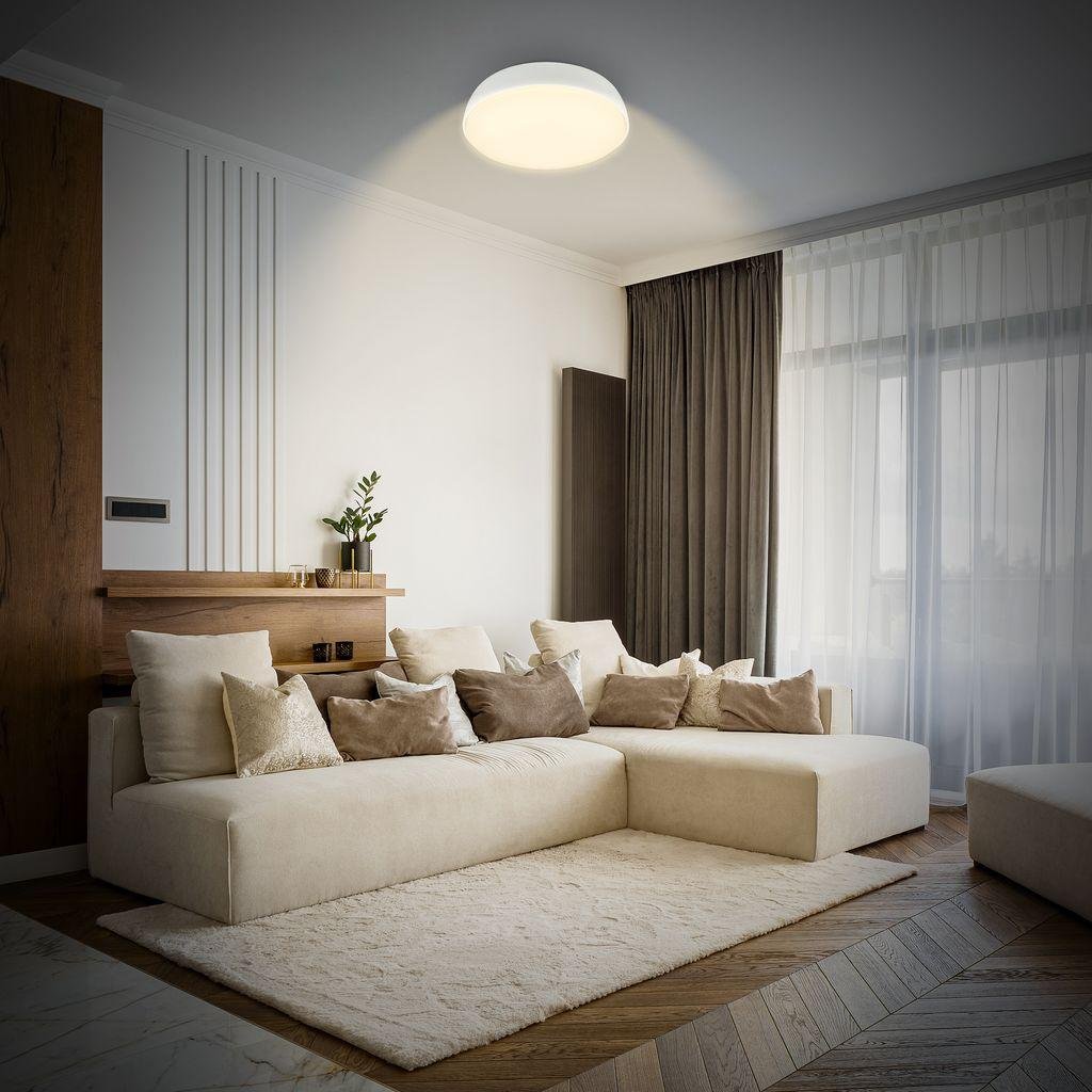 BRILO 3875016 Nikan stropní svítidlo pr.28,5 cm - 12W, 1200lm, LED, 3000K teplá bílá, bílé - BRILO (obrázek 5)