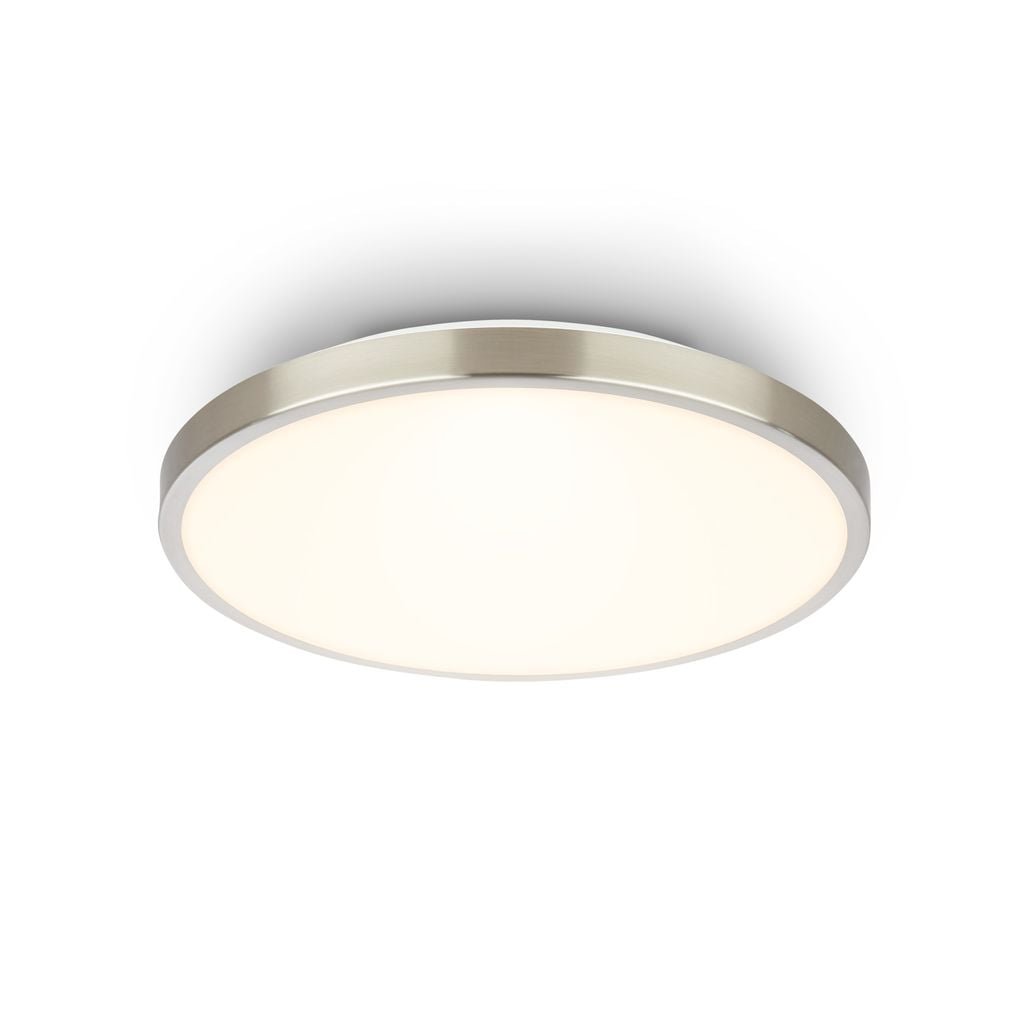 BRILO 3901012 Competo stropní svítidlo pr.24 cm - 12W, 1300lm, LED, teplá bílá, matný nikl - BRILO