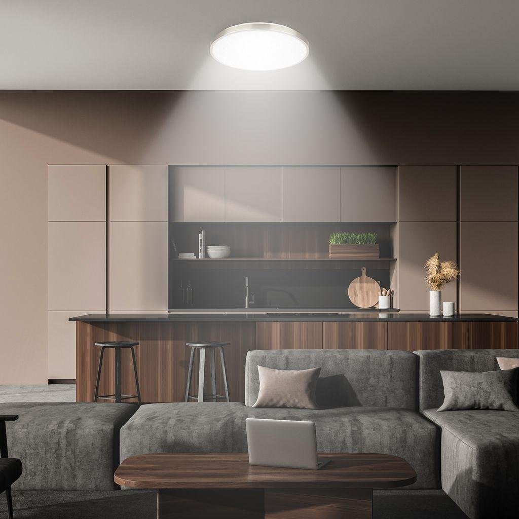 BRILO 3904012 Competo stropní svítidlo pr.33 cm - 22W, 2400lm, LED, neutrální bílá, matný nikl - BRILO (obrázek 7)