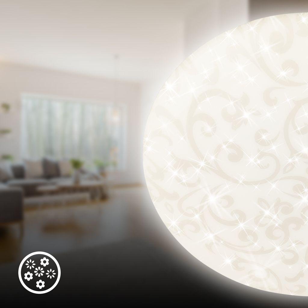 BRILO 3937016 Nebo stropní svítidlo pr.27,8 cm - 15W, 1800lm, LED, hvězdné nebe, neutrální bílá, bílé, květinový vzor - BRILO (obrázek 4)