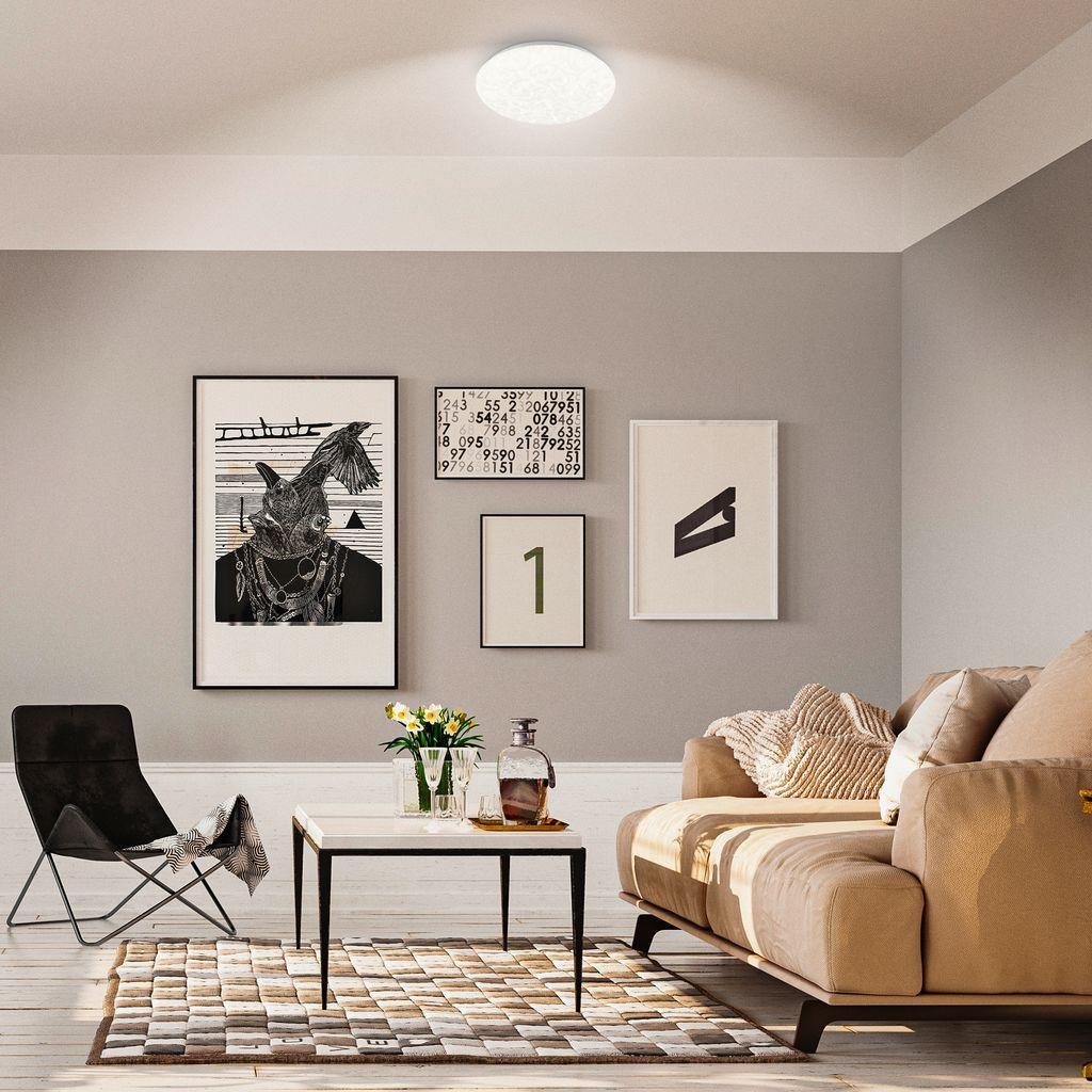 BRILO 3937016 Nebo stropní svítidlo pr.27,8 cm - 15W, 1800lm, LED, hvězdné nebe, neutrální bílá, bílé, květinový vzor - BRILO (obrázek 5)