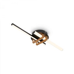 Obrázek pro produkt Tinka stropní svítidlo 78x16 cm - 18W, 2000lm, LED, teplá bílá, černá / dřevo - BRILO