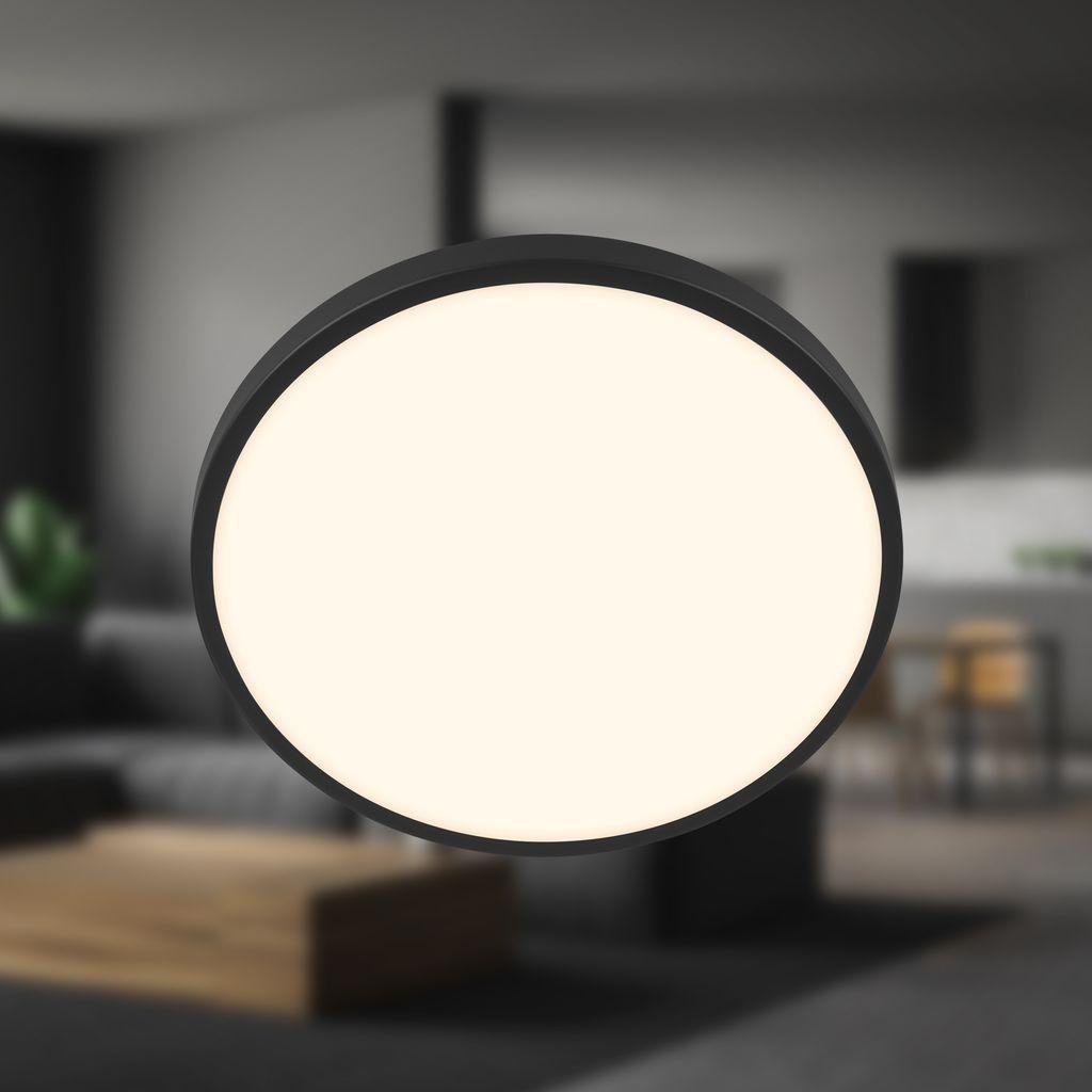 BRILO 3960015 Nobre stropní svítidlo pr.24 cm - 10,5W, 1200lm, teplá bílá, LED, černé - BRILO