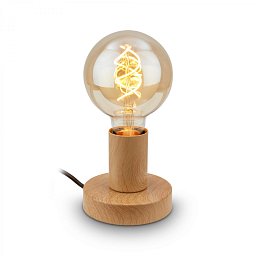 Obrázek pro produkt TEEPU stolní lampička, s vypínačem, retro, vintage, imitace dřeva - BRILO