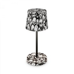 Obrázek pro produkt BRILONER Boano LED stolní lampička bezdrátová IP44, stmívatelné, dotykový vypínač, motiv lebky 7423043