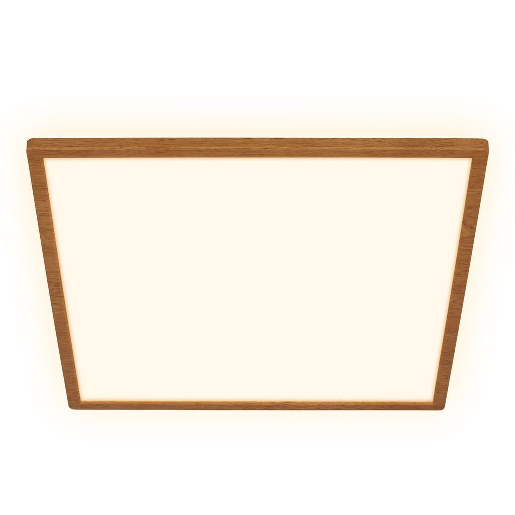 BRILO 7452314 Tava Wood LED stropní svítidlo, přímé a nepřímé osvětlení, ploché, imitace dřeva, 29x29 cm - BRILO