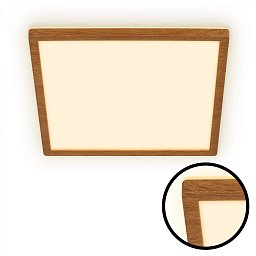 Obrázek pro produkt Tava Wood LED stropní svítidlo, přímé a nepřímé osvětlení, ploché, imitace dřeva, 29x29 cm - BRILO