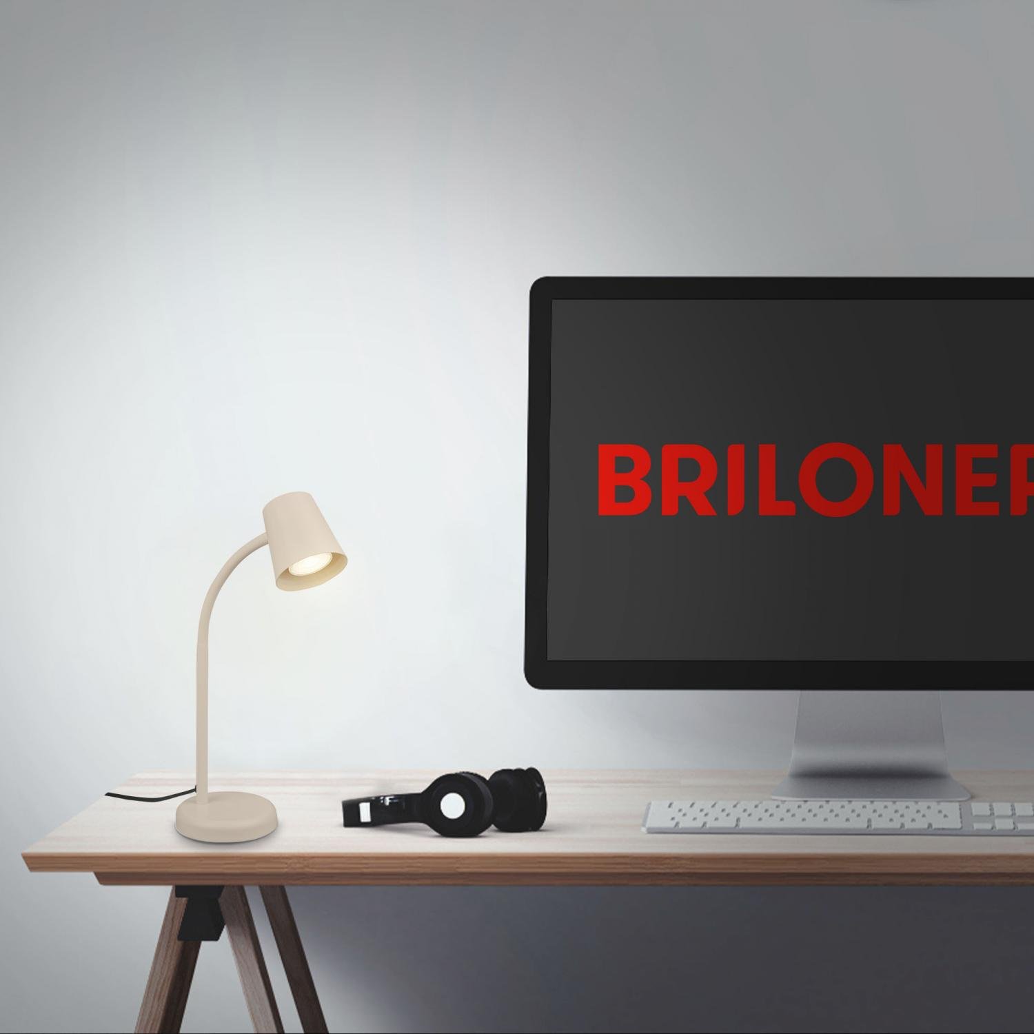 BRILO 7476011 Skriva stolní lampička – nastavitelná, vypínač, GU10 patice, max. 9W, béžová - BRILO (obrázek 7)