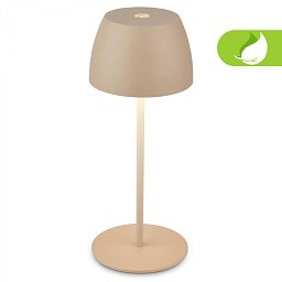 Obrázek pro produkt BRILONER LED nabíjecí stolní lampička Serina Mini, bezdrátová, 20cm, IP44, 2,5W, stmívatelné, dotykový vypínač, béžová 7503011