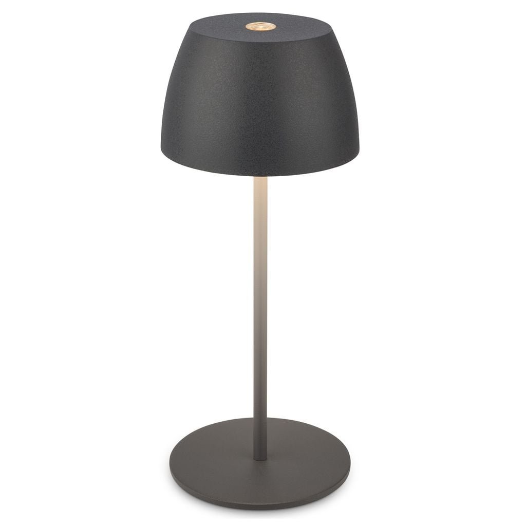 BRILO 7503015 LED nabíjecí stolní lampička Serina Mini, bezdrátová, 20cm, IP44, 2,5W, stmívatelné, dotykový vypínač, antracit - BRILO