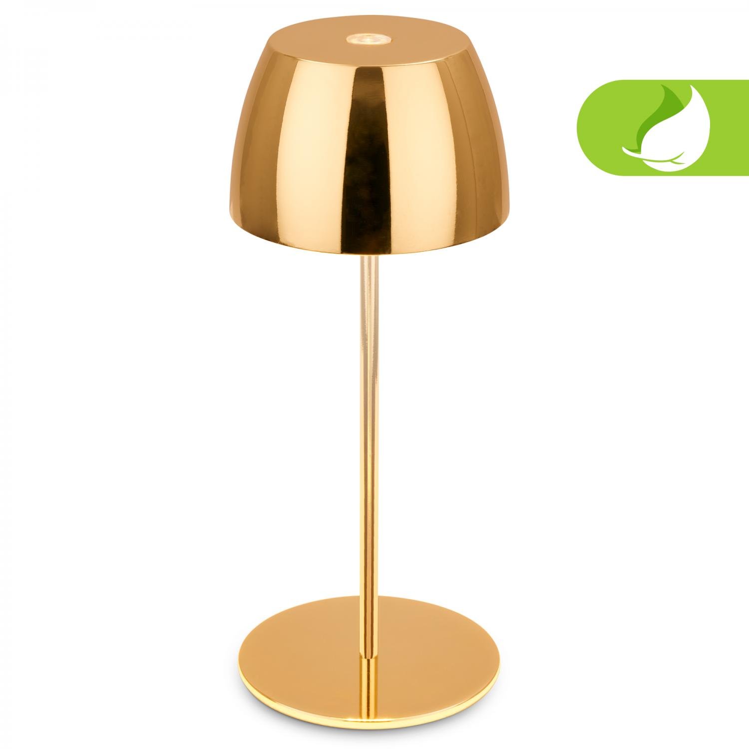 BRILO 7503017 LED nabíjecí stolní lampička Serina Mini, bezdrátová, 20cm, IP44, 2,5W, stmívatelné, dotykový vypínač, zlatá - BRILO