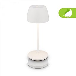 Obrázek pro produkt BRILONER Serina Mini LED stolní lampička bezdrátová IP44, stmívatelné, s nabíjecí základnou, bílé 7504016
