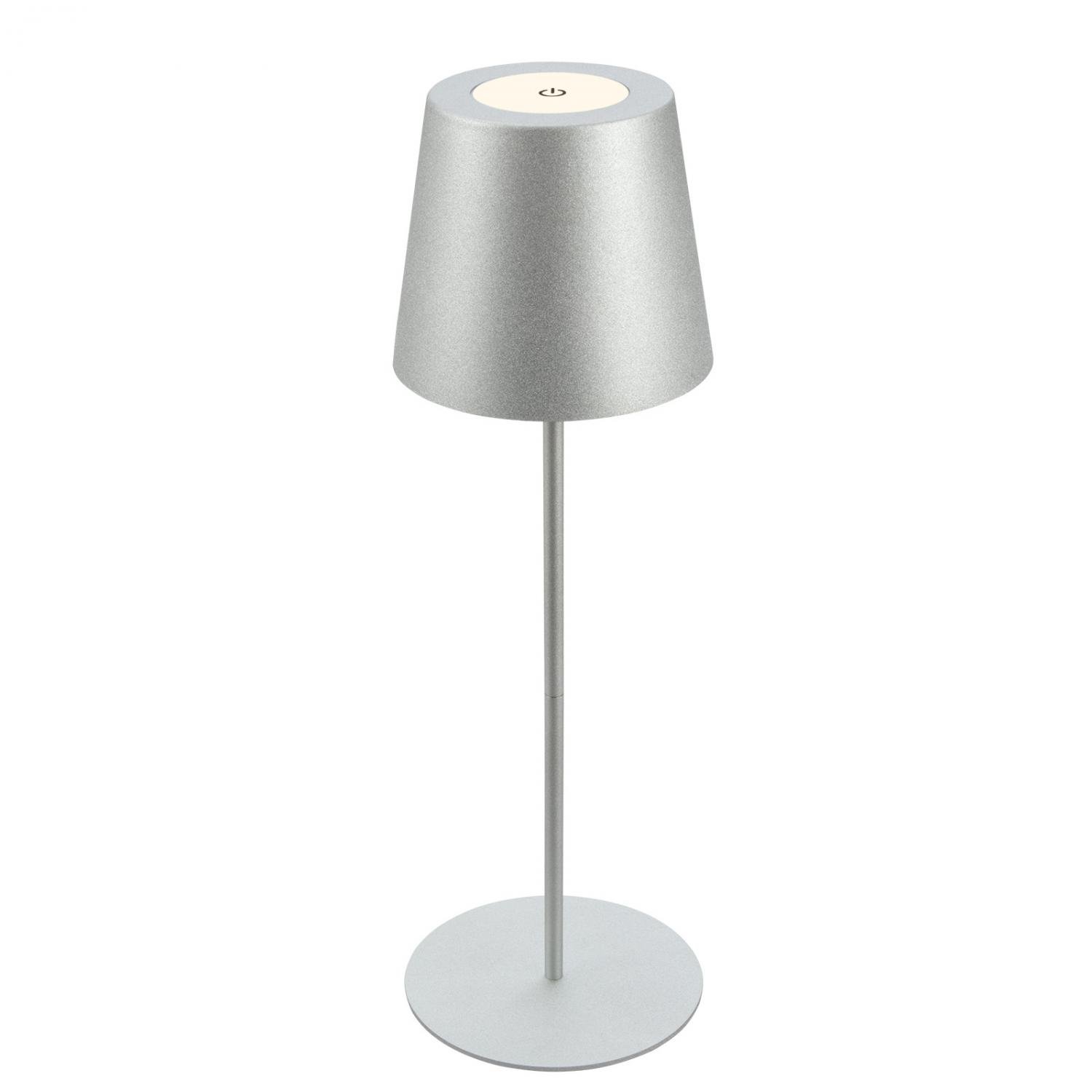 BRILO 7508014 Kiki stolní lampička bezdrátová, dotykový vypínač, nastavitelná výška, stmívatelné, nabíjecí, matný chrom - BRILO